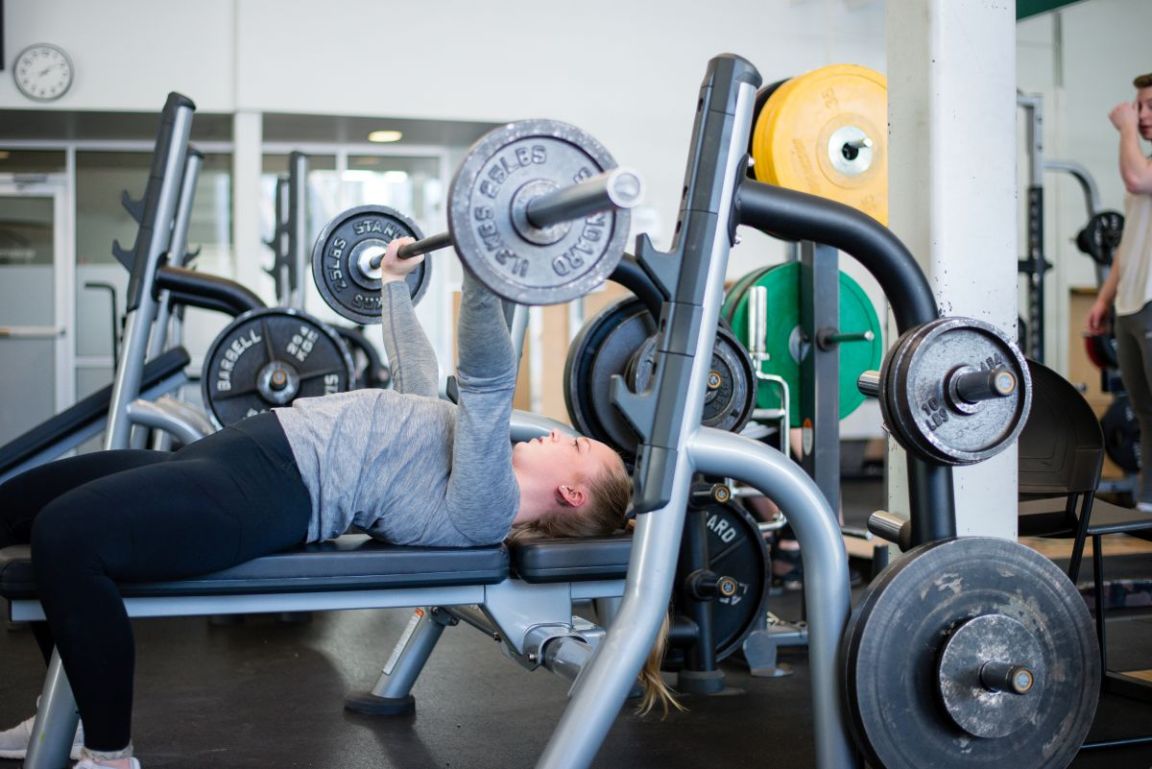 Member working out in Northern Sport Centre weight room