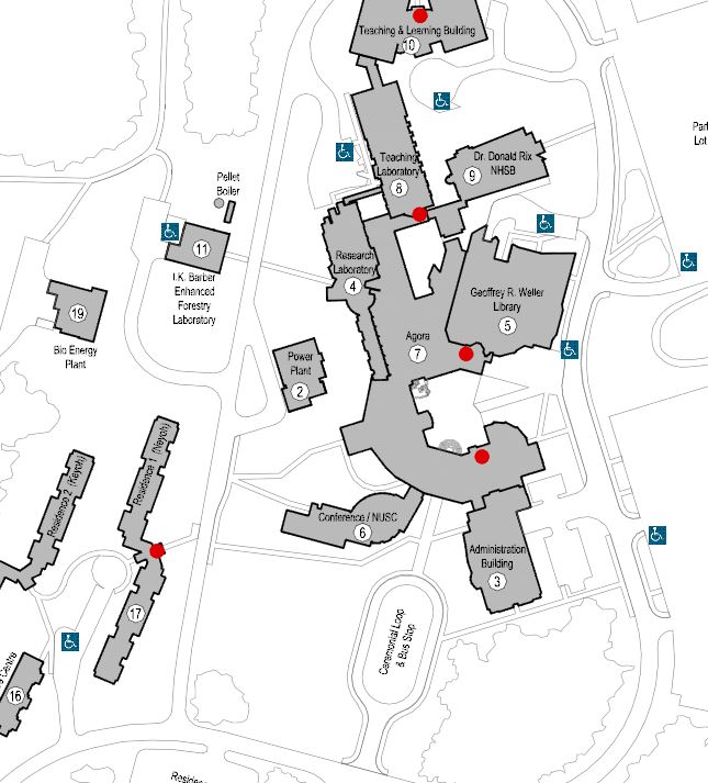 UNBC Prince George campus parking map