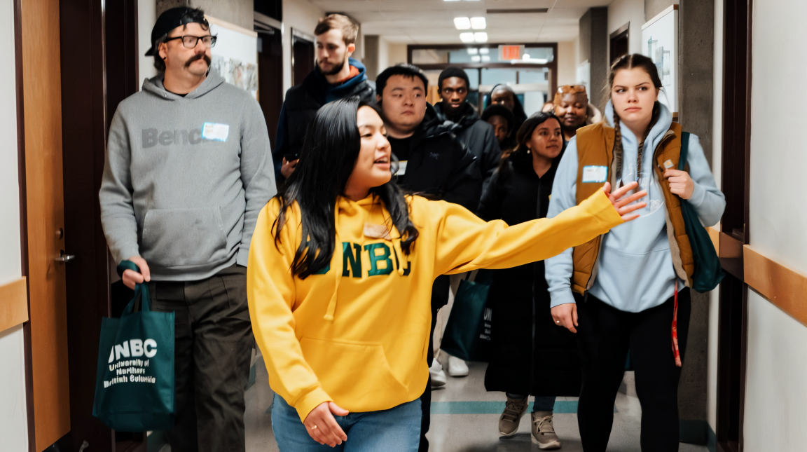 Female Student Ambassador leading a Campus Tour