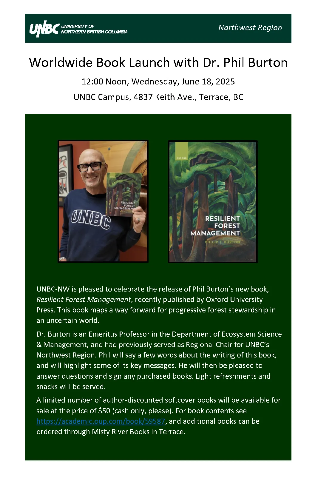 Poster: Worldwide Book Launch with Dr. Phil Burton