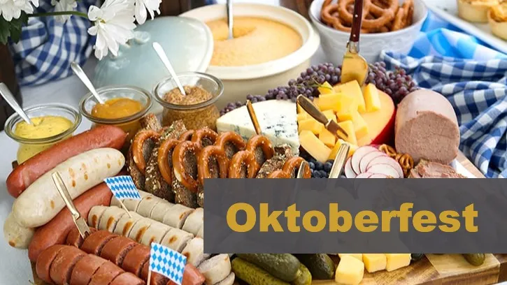 Assorted Oktoberfest food items