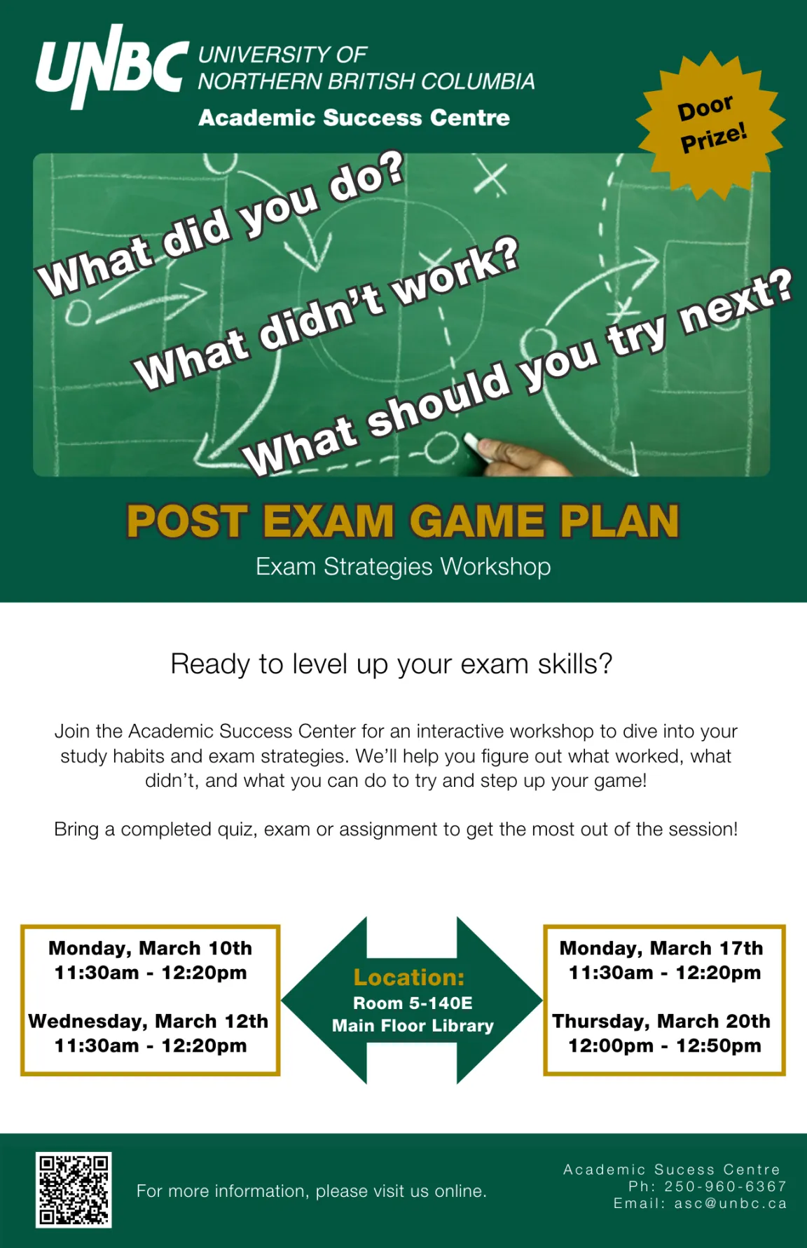 Post Exam Game Plan Poster, see text for details