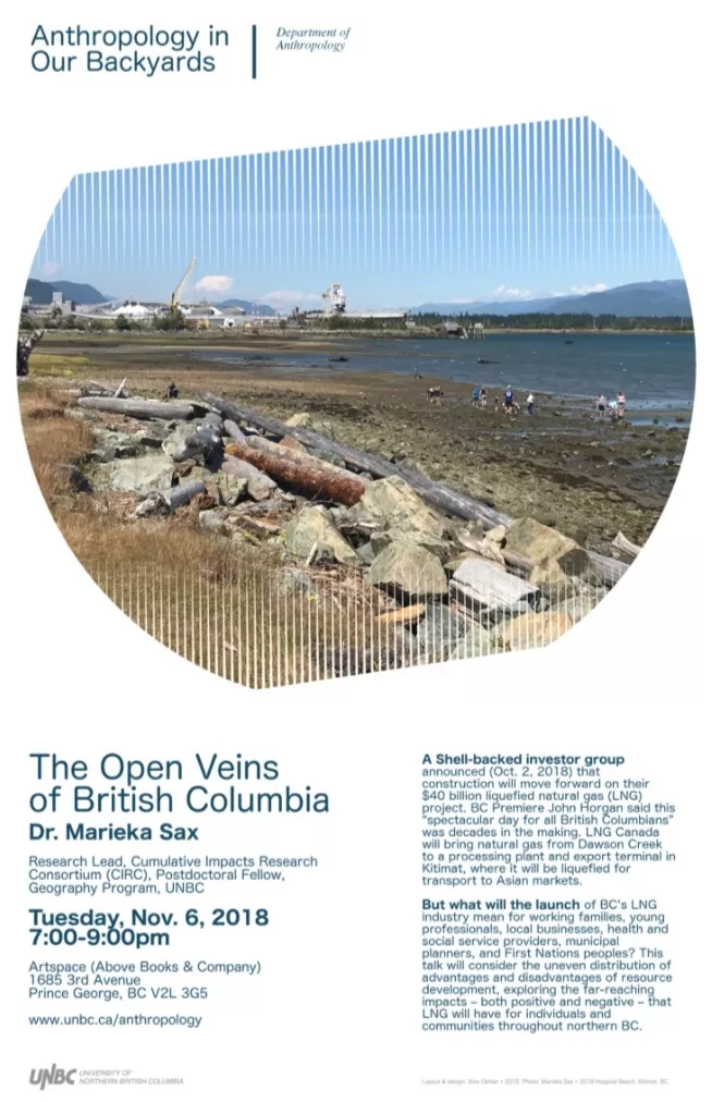 Event poster for Anthropology in Our Backyards: The Open Veins of British Columbia