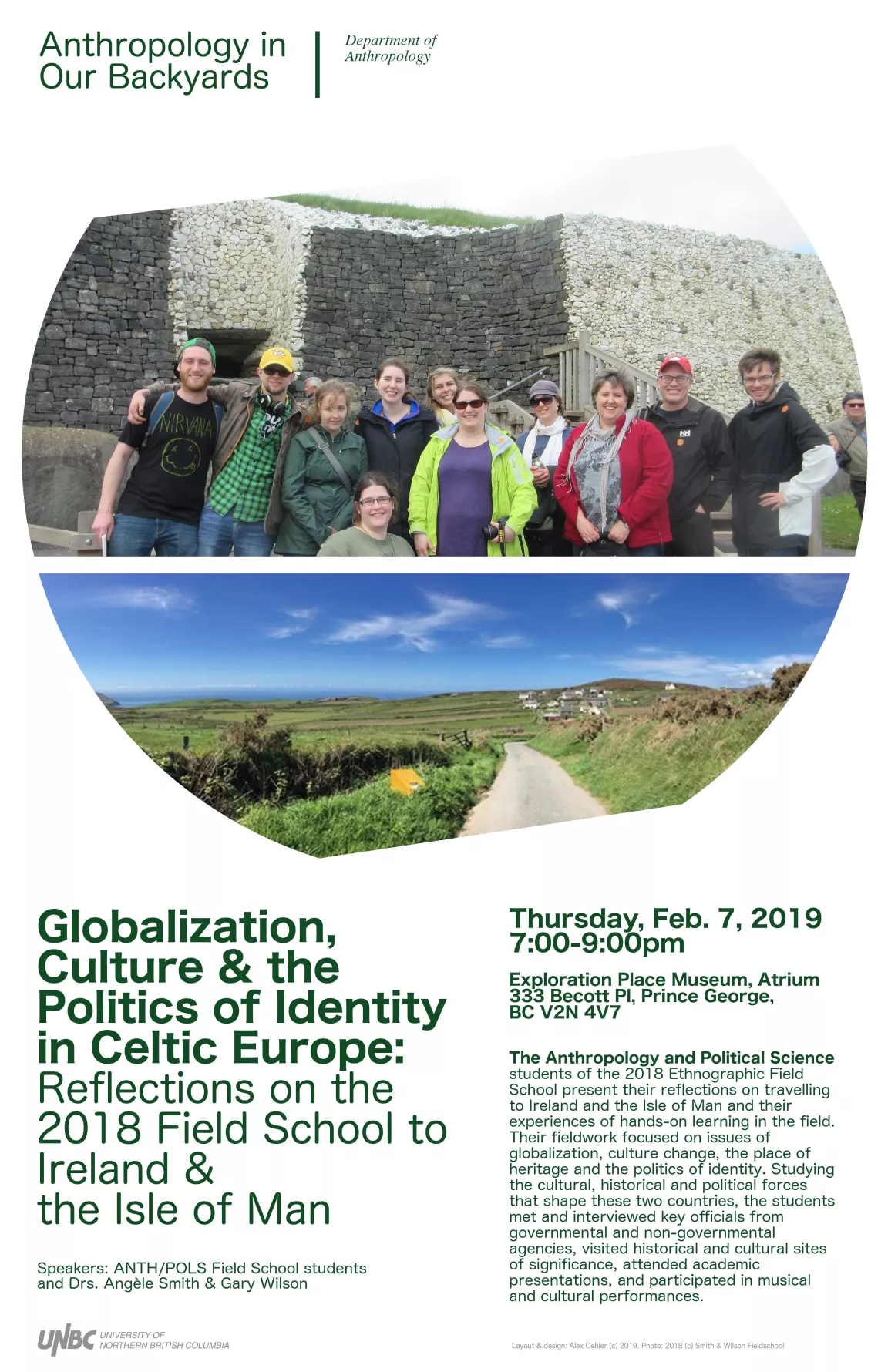 Event poster for Globalization, Culture & the Identity in Celtic Europe: Reflections on the 2018 Field School to Ireland