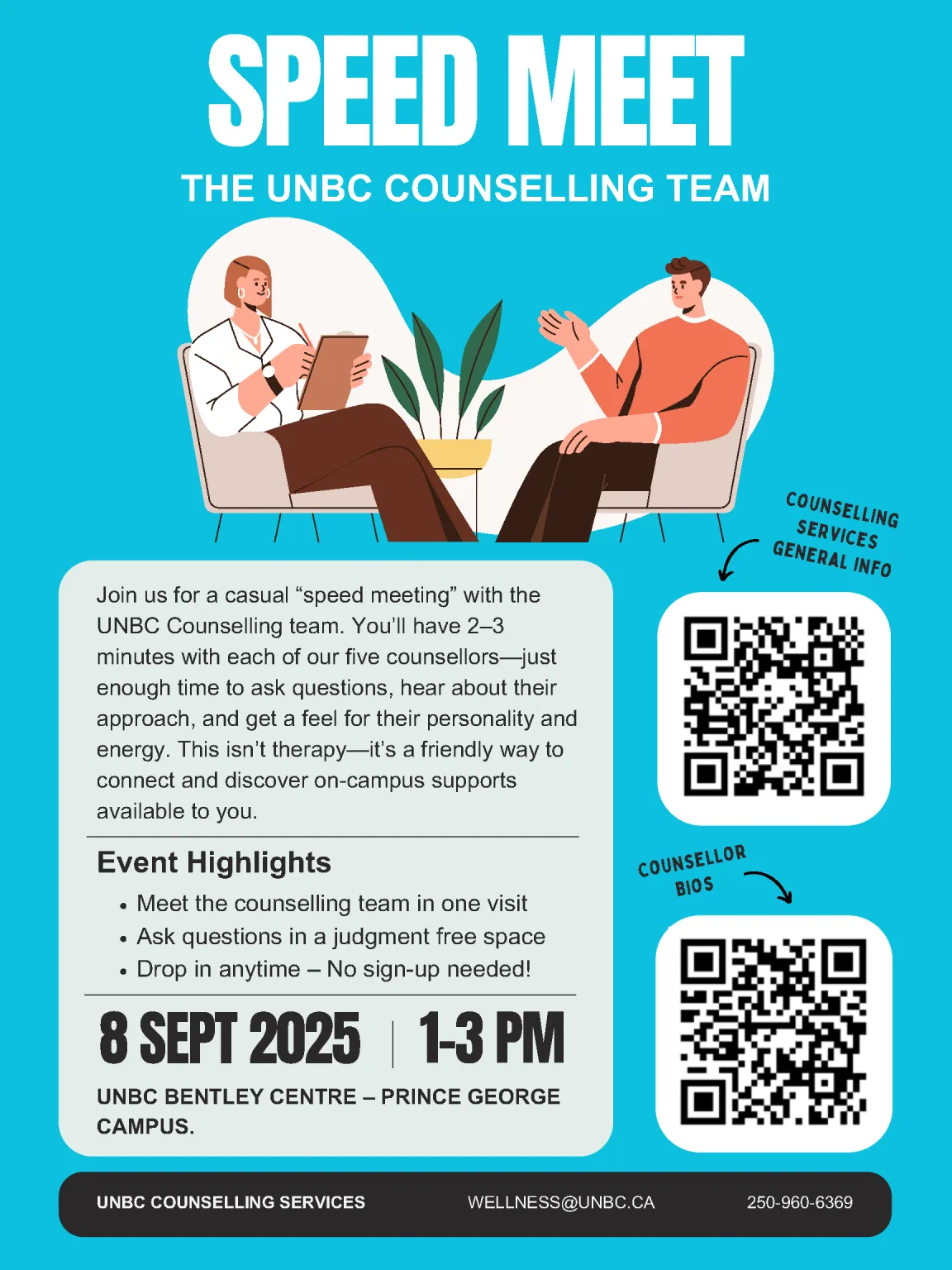 Speed Meet the UNBC Counselling Team