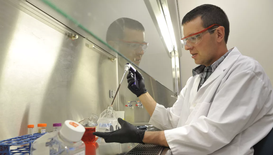 Dr. Sean Maurice in the lab