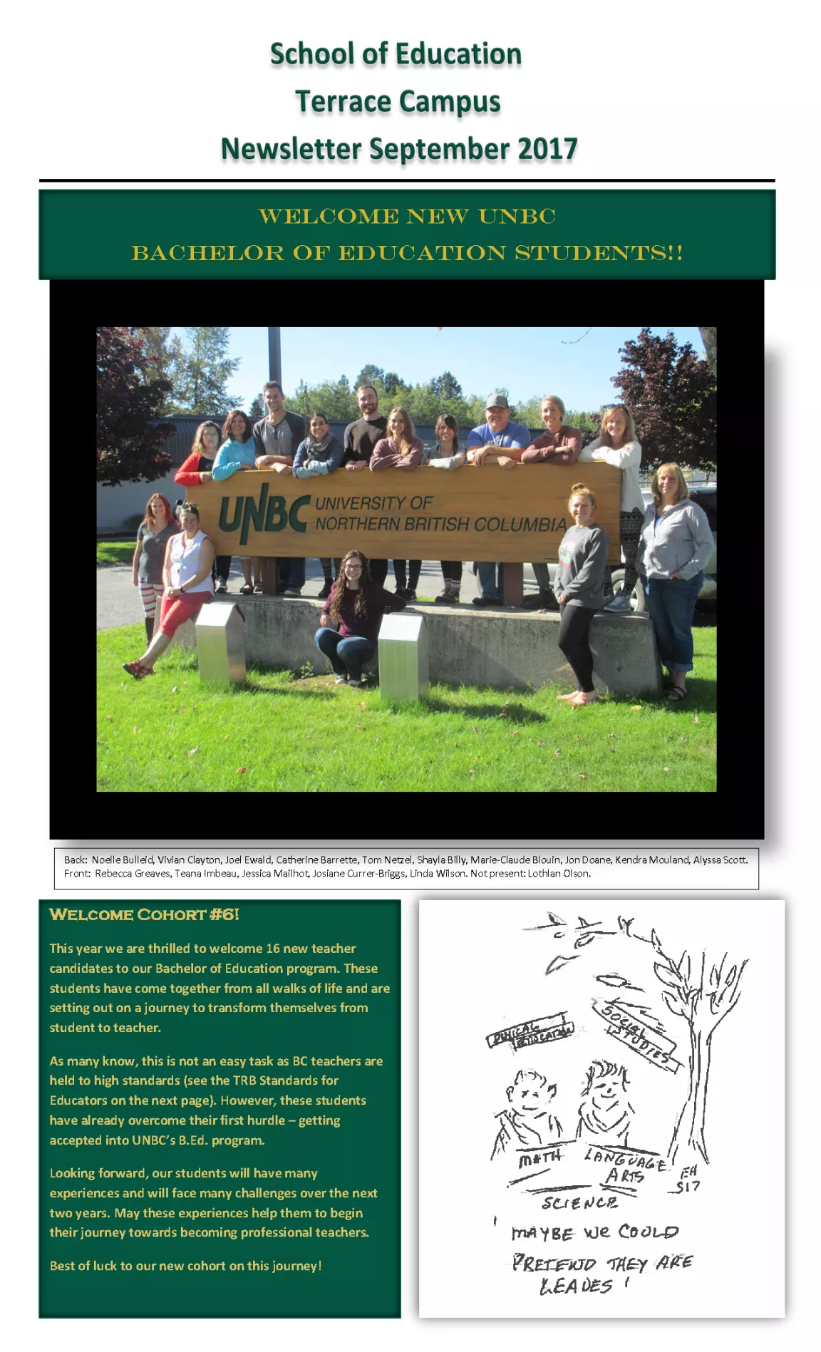 School of Education - September 2017 Newsletter (page 1)