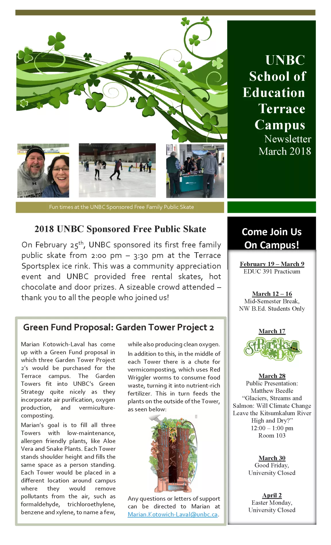 School of Education Newsletter - March 2018