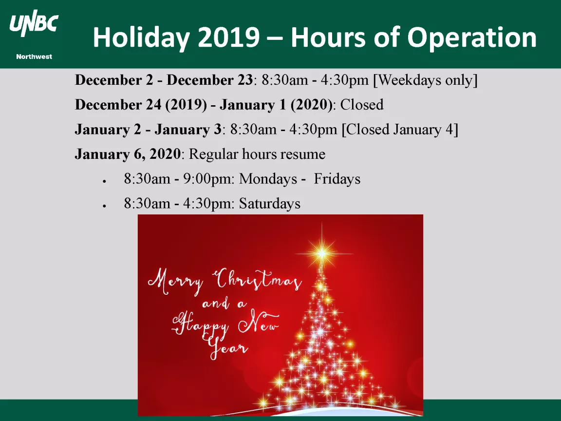 2019 Holiday Closure