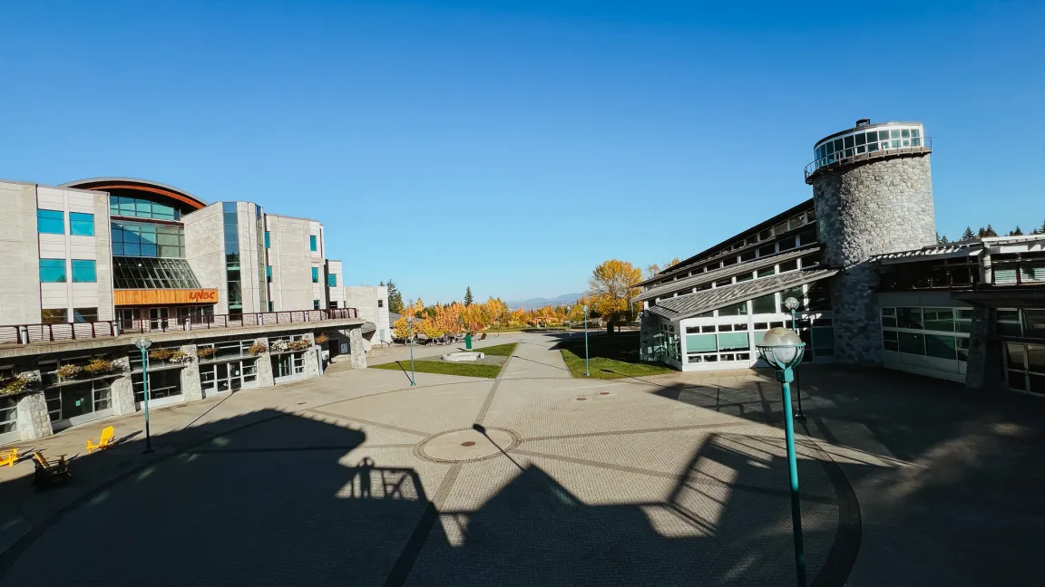 Shadows linger over UNBC Agora courtyard