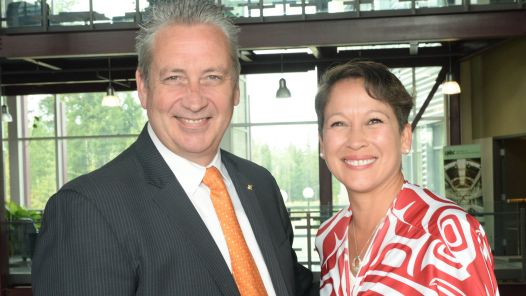 Dr. Daniel Weeks and Advanced Education Minister Melanie Mark