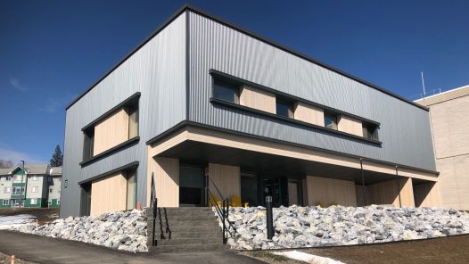 The Facilities Management Building on UNBC's Prince George campus