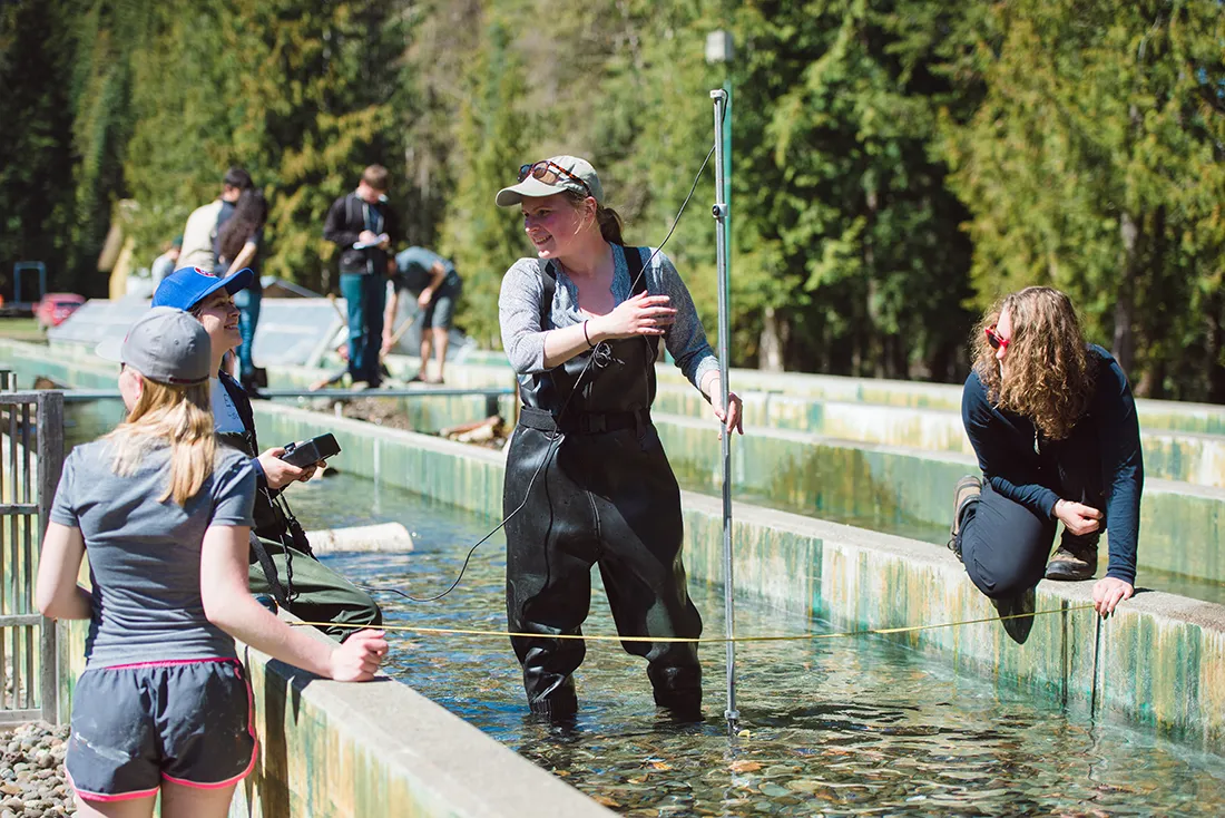 UNBC students outside at a field school