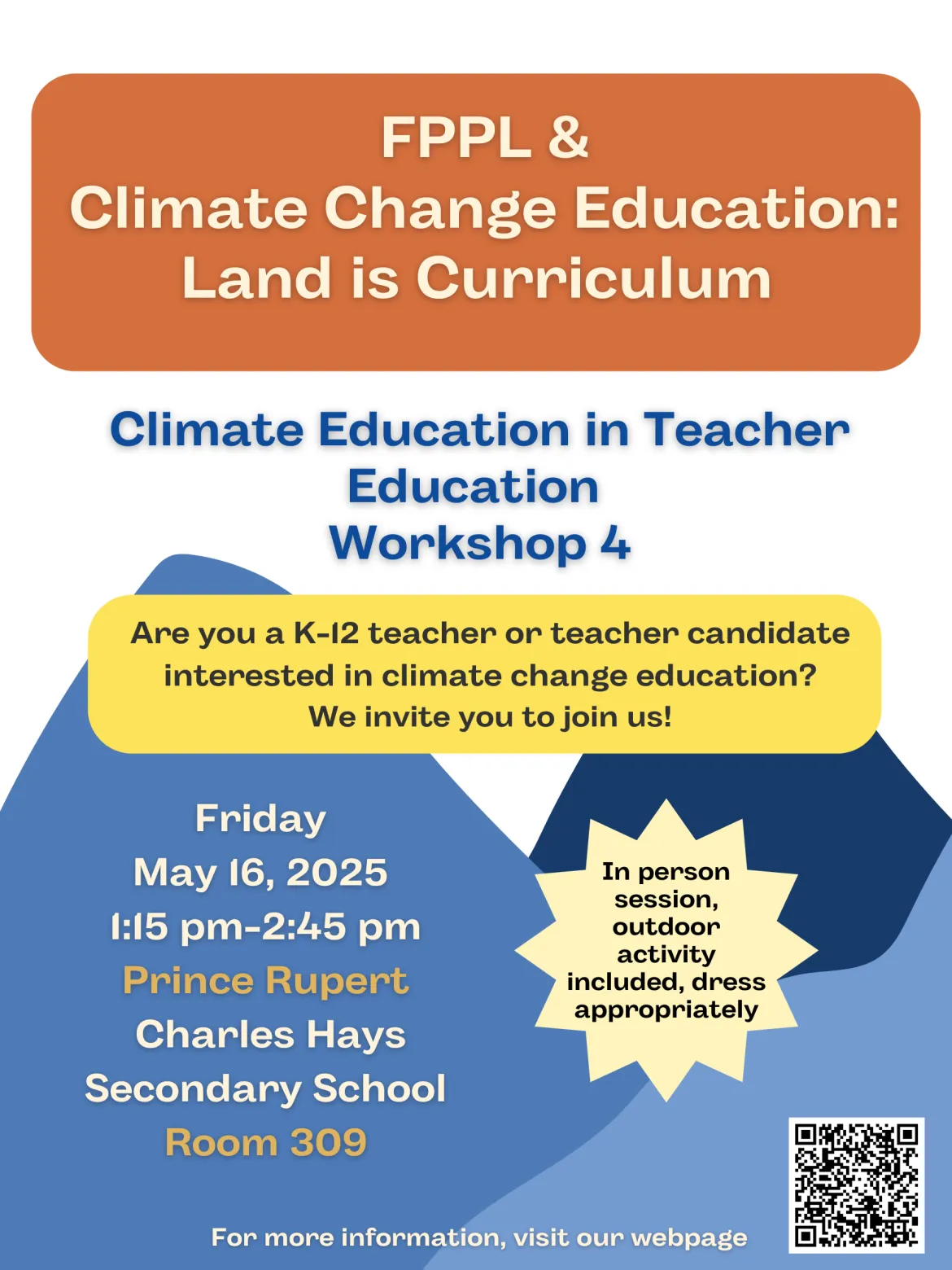 Workshop Poster - First Peoples Principles of Learning and Climate Change Education