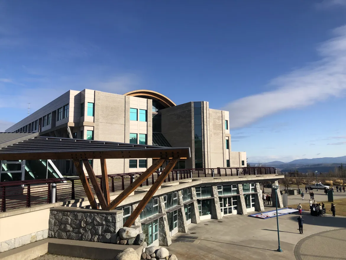 The UNBC Agora and library building