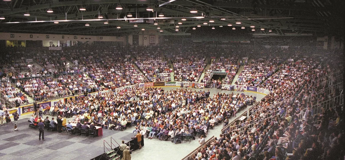Health care rally in Prince George in 2000.