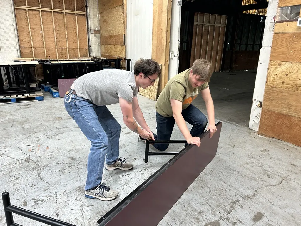 New team assembles furniture at new makerspace