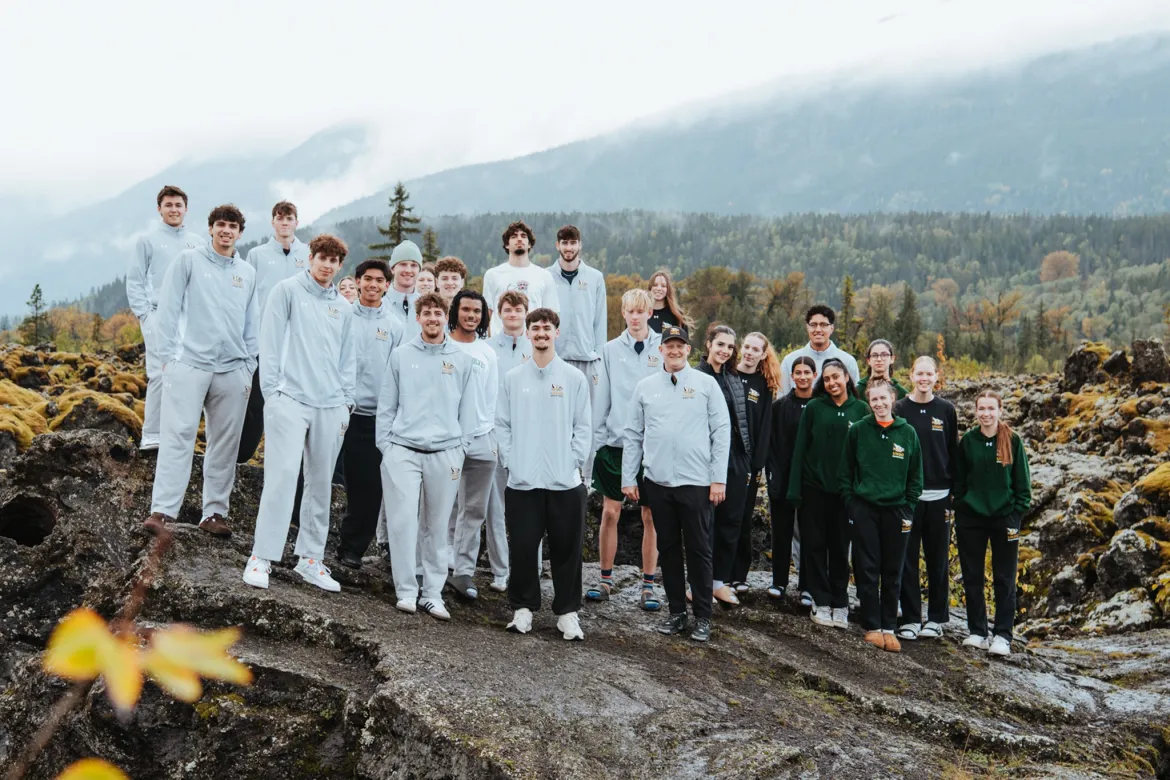 UNBC men's and women's basketball teams in the Nass Valley 