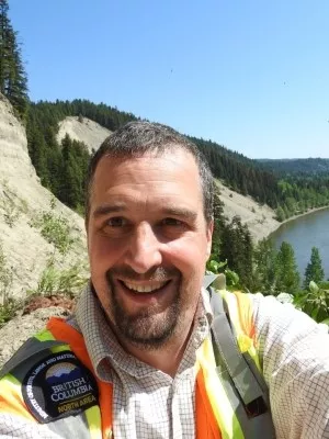 Brendan Miller beside the Fraser River