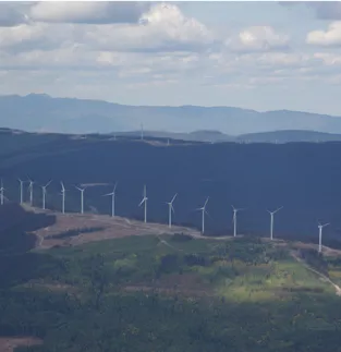 Turbines on ridge