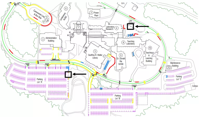 Prince George campus pregnancy parking map