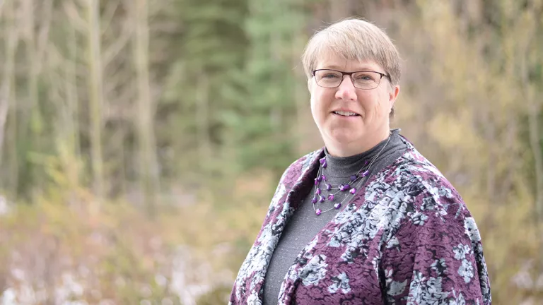 Dr. Pamela Wright outside at the Prince George campus