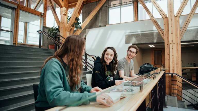 UNBC students in the Winter Garden