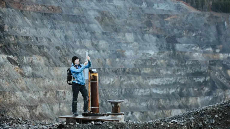 UNBC student in the field