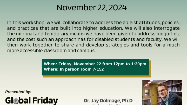 Dr. Jay Dolmage - Global Friday Presentation
