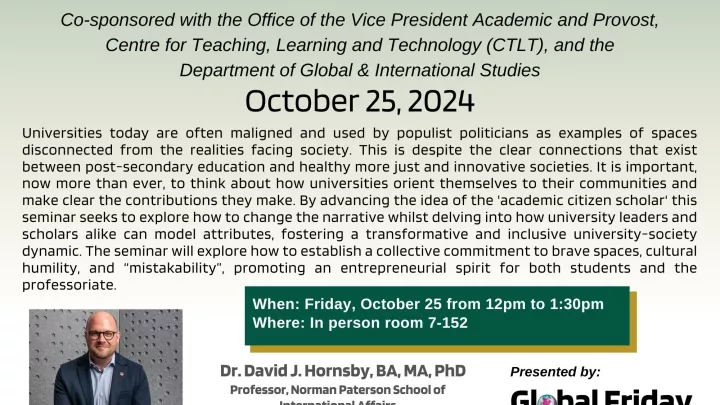 Global Friday Presenter - Dr. David Hornsby