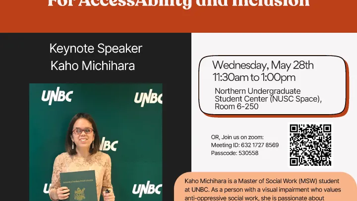 Wednesday,May28th 11:30amto1:00pm Northern Undergraduate Student Center (NUSC Space), Room 6-250. PICTURE OF Kaho Michihara thee keynote speaker