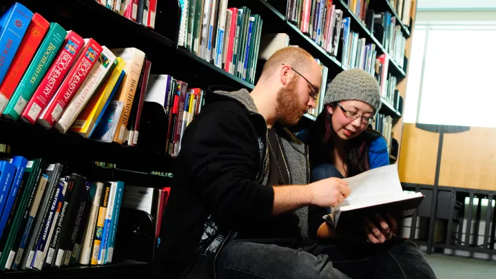 Students at the UNBC library