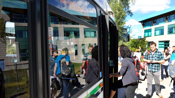 bus on UNBC campus