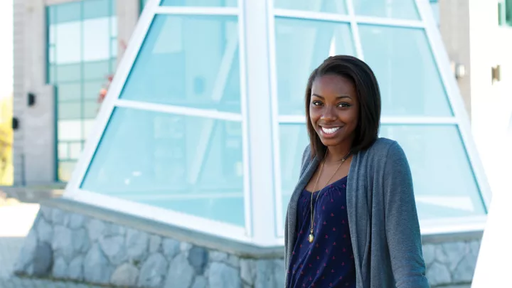 UNBC student on campus