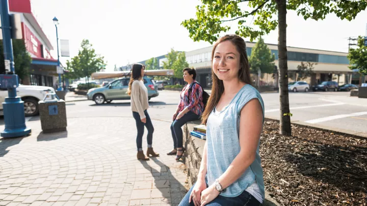 Public Administration and Community Development students in a downtown community