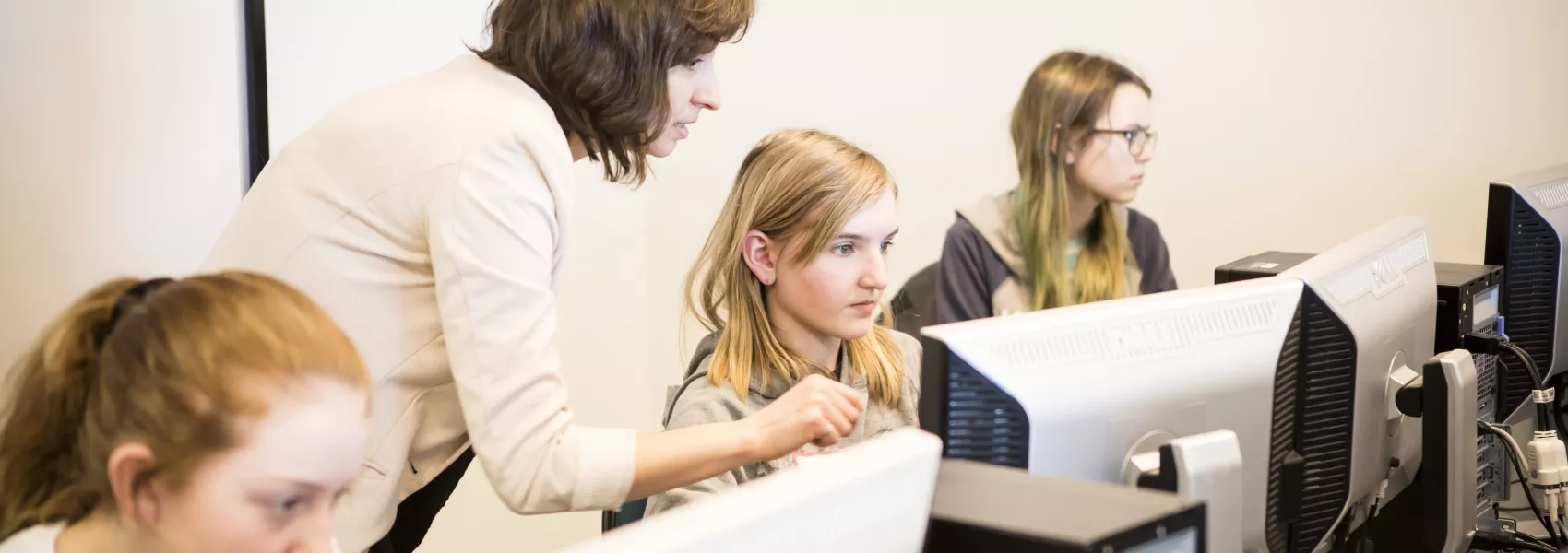 Students in a computer lab.